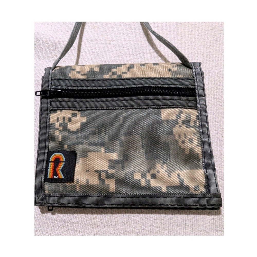 Rainbow of California Digital Camo Neck Wallet Travel ID Passport Holder USA